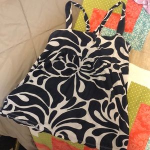 Navy and White J Crew Racerback Tank